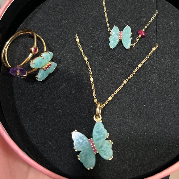 Tous Vita Butterfly collection 18K Gold with Amazonite and Ruby gems - Picture 2 of 2